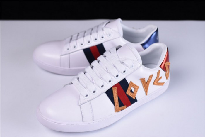 G*u*i ace embroidered low-top sneaker with loved 497090 dope0 9095